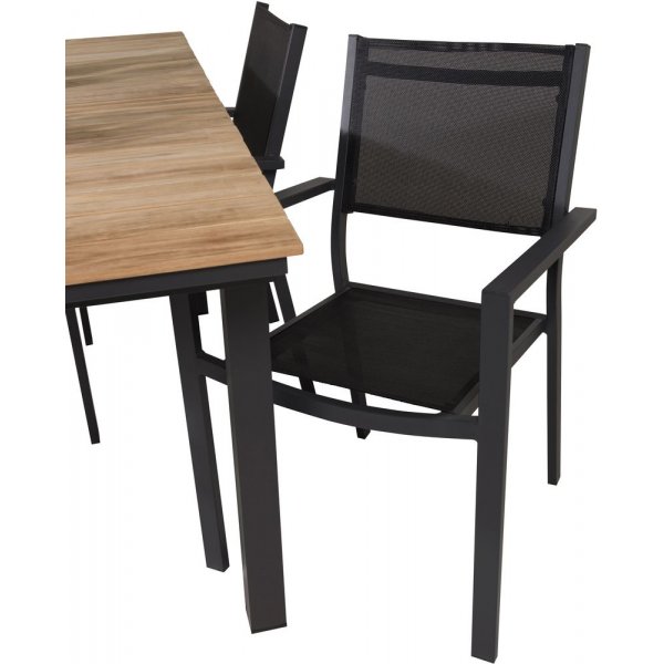 Maglehem Spisegruppe (160x90) - Sort/Natur - 4 Stole Maglehem Spisegruppe (160x90) - Sort/Natur - 4 Stole