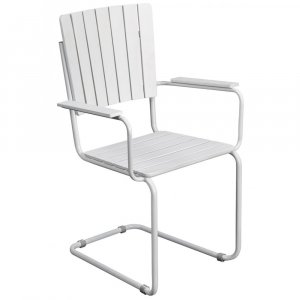 Utestol vit med armst�d Holmsund - Skandinavisk design