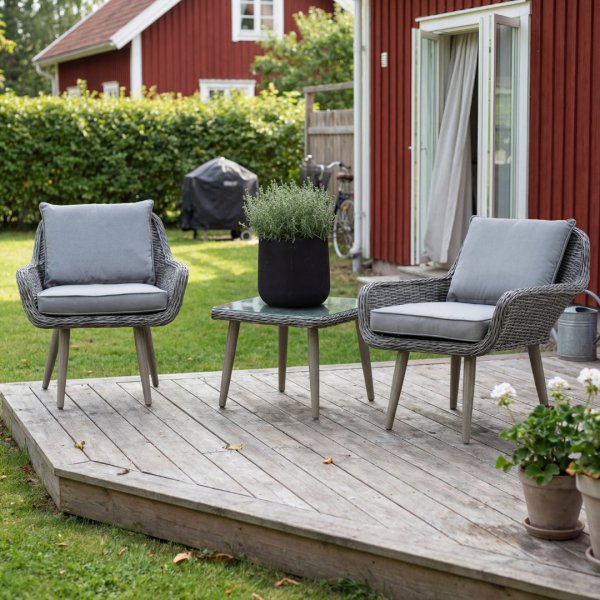 Loungeset konstrotting utomhus liten loungegrupp