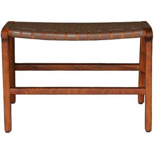 Porto Bello Fotpall Teak / Anilinl�der