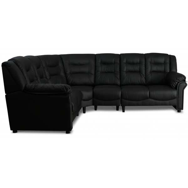 H�rnsoffa svart konstl�der 5-sits - Peking