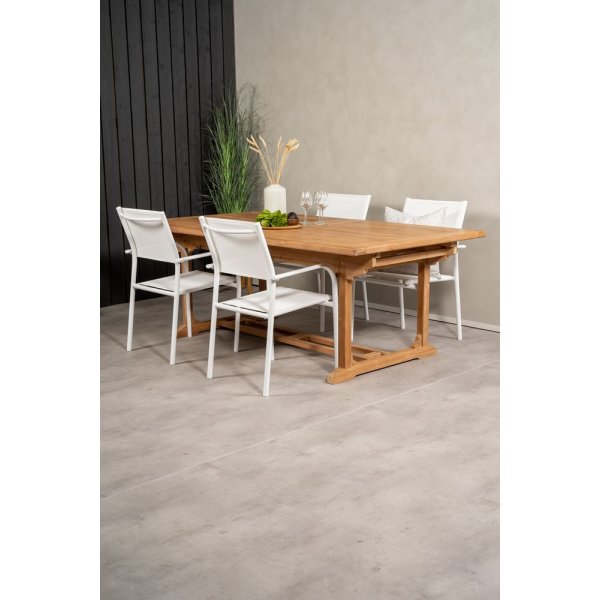 Bjuråker Matgrupp (195x110) - Vit/Natur - 4 Stolar Bjuråker Matgrupp (195x110) - Vit/Natur - 4 Stolar