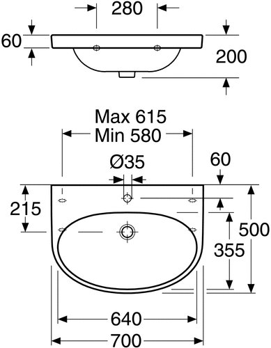 Gustavsberg Nautic 5570 bult- eller konsolmontage