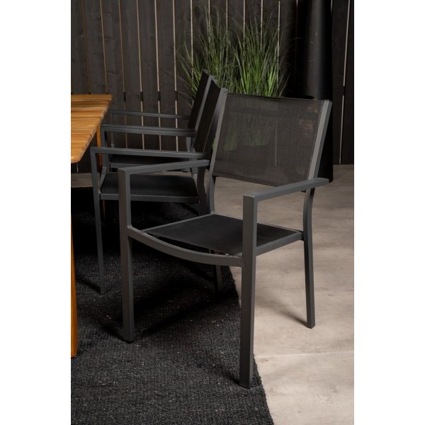 Malmby Matgrupp (180x90) - Svart/Natur - 6 Stolar Malmby Matgrupp (180x90) - Svart/Natur - 6 Stolar