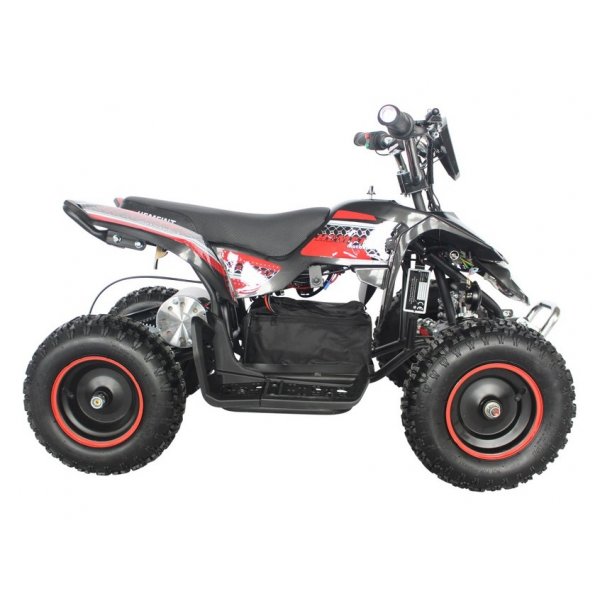 Elektrisk Fyrhjuling - Svart/röd 500W + Låskätting Elektrisk Fyrhjuling - Svart/röd 500W + Låskätting