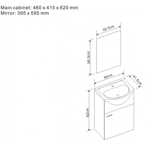 Badrumsmöbel Compact - Grå Badrumsmöbel Compact - Grå