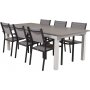 Ekens Matgrupp (224x100) - Svart/Gr/Vit - 6 Stolar