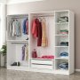 Cavolo garderob 225x52x210 cm - Vit/svart