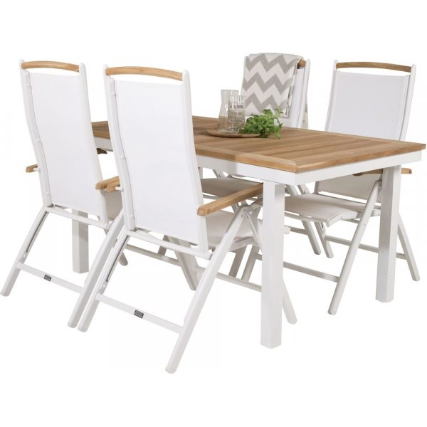 Dotorp Matgrupp (160x90) - Vit/Natur - 4 Stolar