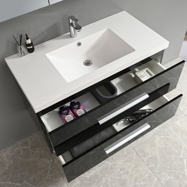 Badrumsmbler Malaga 90 cm - Svart