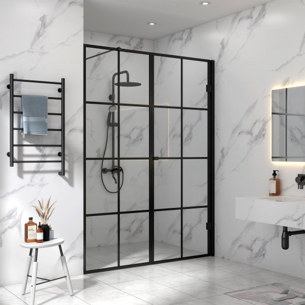 Duschv�gg 180x200cm | Svart spr�js | Stilren design