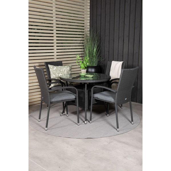 Frubol Matgrupp (�90) - Svart - 4 Stolar