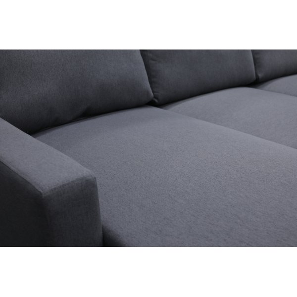 U-soffa b�ddsoffa Dream med f�rvaring - 299 cm - m�rkgr�