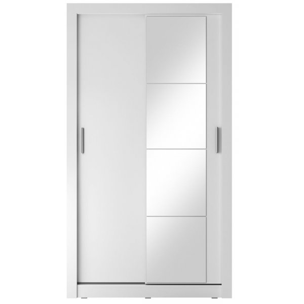Garderob med skjutd�rrar vit 120x215 cm - Mervyn