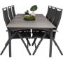 Prssebo Matgrupp (224x100) - Svart/Gr - 6 Stolar