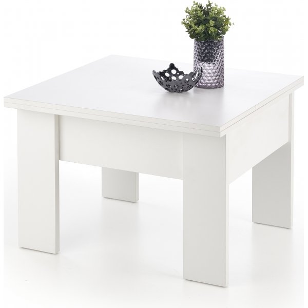 Serafin h�j och s�nkbart soffbord 80-160 x 80 cm - Vit
