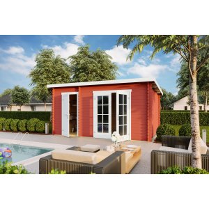 Friggebod Rolf B med cykelförråd - 11,4 m² - 34 mm trä Friggebod Rolf B med cykelförråd - 11,4 m² - 34 mm trä