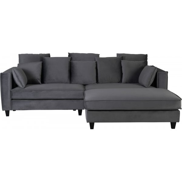 Fotpall 122x86 cm m�rkgr� sammet - Brandy