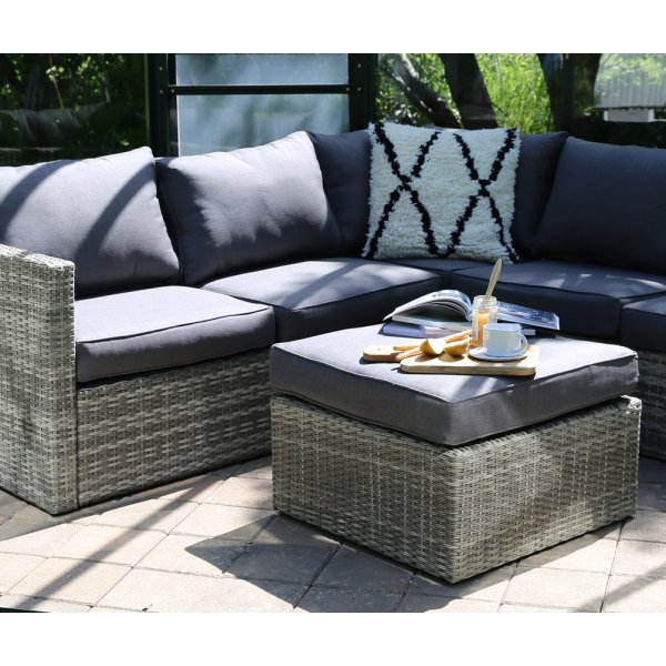 Ingelstorp hrnsoffa med fotpall - Gr konstrotting