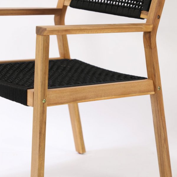 Lekvall Matstol - Svart rep/Akacia Lekvall Matstol - Svart rep/Akacia