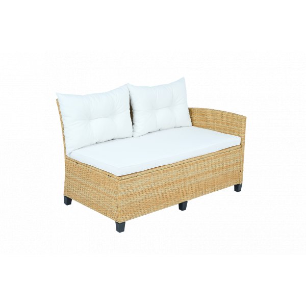 Utesoffgrupp med divan & f�t�lj | Loungeset i konstrotting | Beige