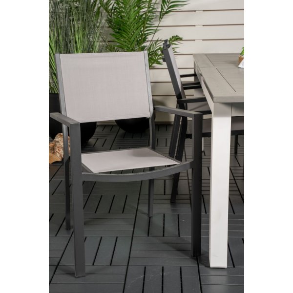 Eken�s Matgrupp (224x100) - Svart/Gr�/Vit - 6 Stolar