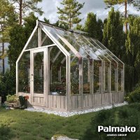 Växthus Emilia med fundament 8,2 m² – Grå tryckimpregnerat trä Växthus Emilia med fundament 8,2 m² – Grå tryckimpregnerat trä