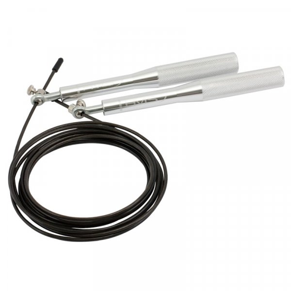 Speed rope med kullager (stlvajer & alu-handtag) silvrigt | svart