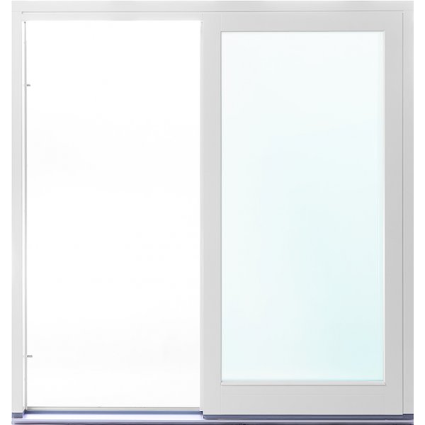 2-teiliger Fassadenabschnitt in Holz mit Schiebetür - 3-Glas 2-teiliger Fassadenabschnitt in Holz mit Schiebetür - 3-Glas