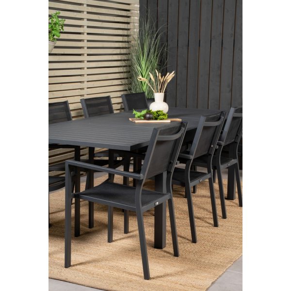 Holma Matgrupp (160x100) - Svart - 8 Stolar