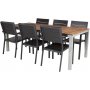 Salstad Matgrupp (200x100)  Svart/Natur - 6 Stolar