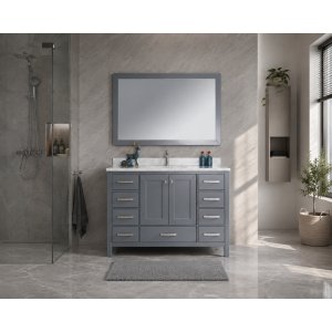 Badezimmer-Komplettset 120 cm Grau mit Spiegel - Serenity
