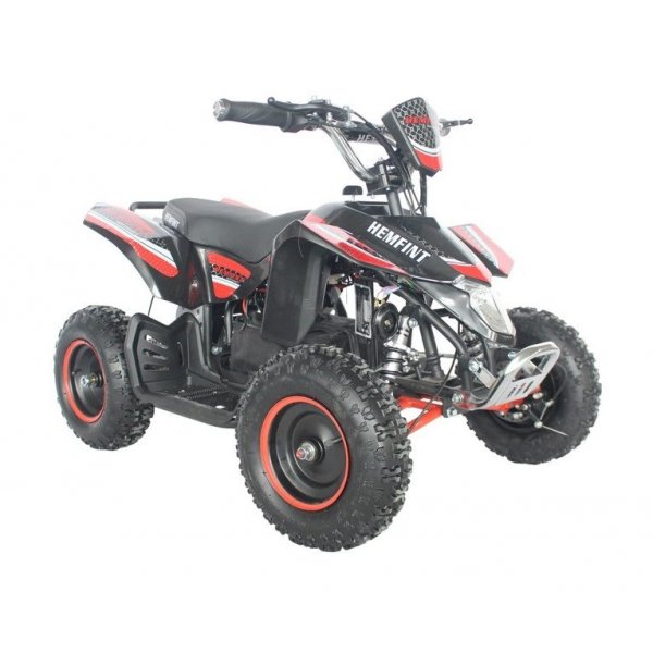 Elektrisk Fyrhjuling - Svart/röd 500W + Låskätting Elektrisk Fyrhjuling - Svart/röd 500W + Låskätting