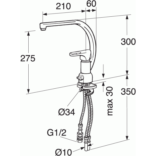 GBG Nordic köksblandare, hög med avstängning - 8303207 GBG Nordic köksblandare, hög med avstängning - 8303207
