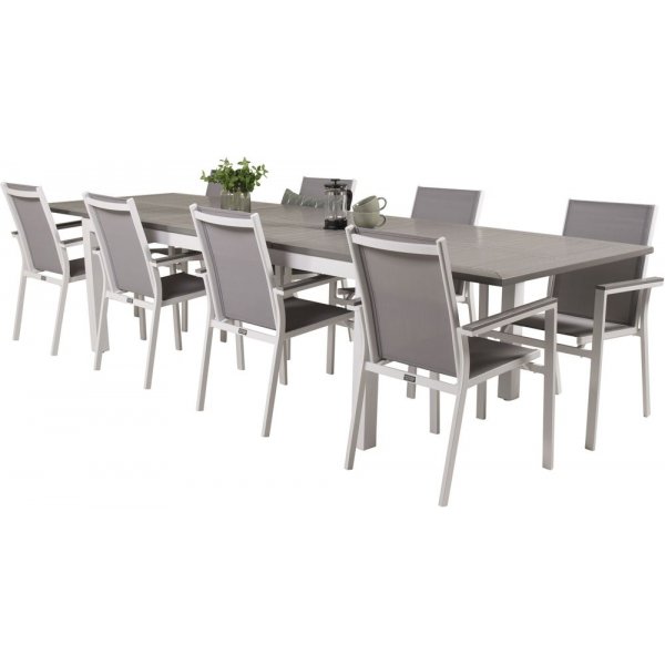 Ekenäs Matgrupp (224x100) - Vit/Grå - 8 Stolar Ekenäs Matgrupp (224x100) - Vit/Grå - 8 Stolar