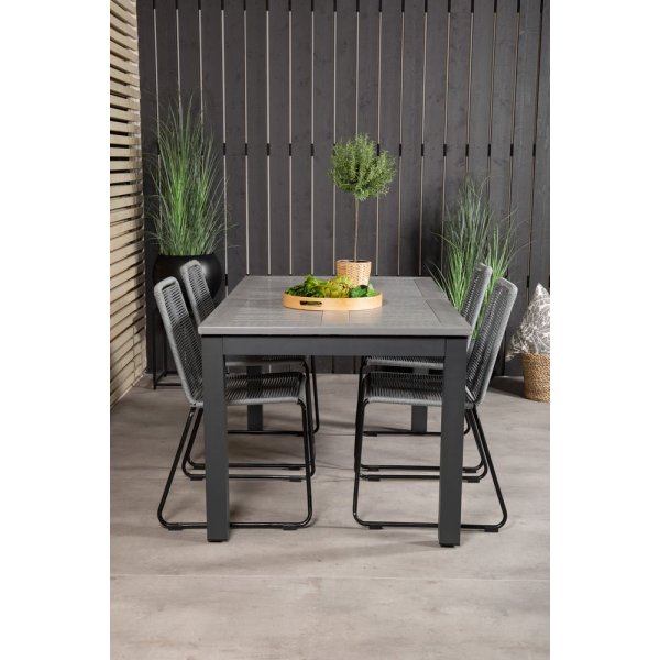 Ekenäs Matgrupp (152x90) - Svart/Grå - 4 Stolar Ekenäs Matgrupp (152x90) - Svart/Grå - 4 Stolar