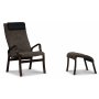 Lammet / Fushion fotpall i f�rskinn scandinavian expresso - M�rk valn�t