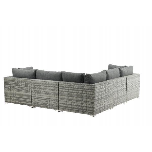 Loungegruppe gr� hj�rnesofa i kunstig rattan - Amazon