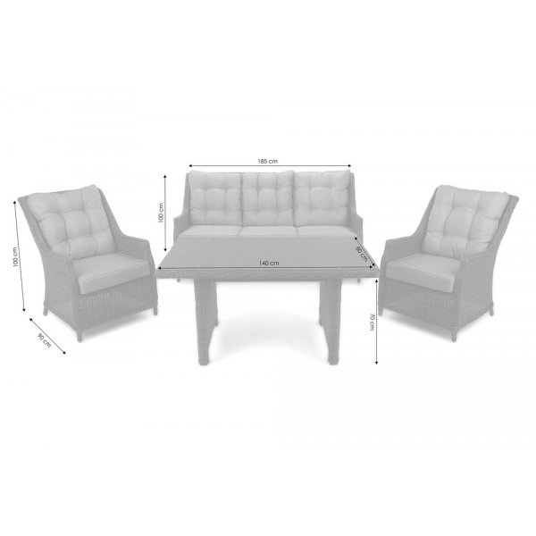 Soffgrupp Alicante - ljusgrå/grå Soffgrupp Alicante - ljusgrå/grå