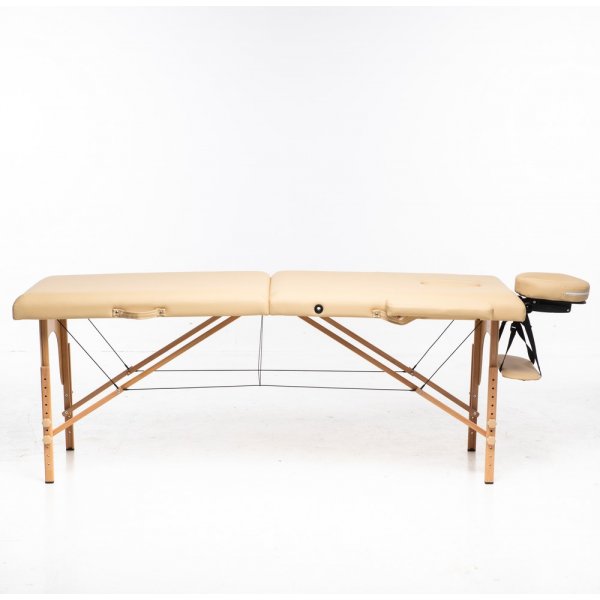 Massagebnk med trben - 2 zoner - Beige