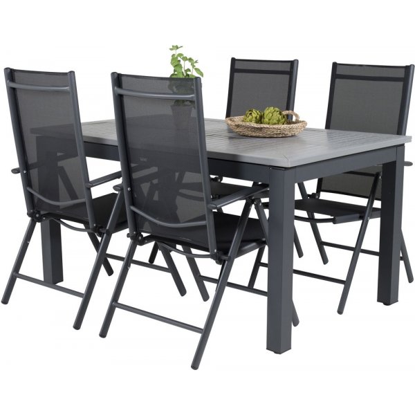 Ekenäs Spisegruppe (152x90) - Sort/Grå - 4 Stole Ekenäs Spisegruppe (152x90) - Sort/Grå - 4 Stole