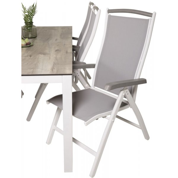 Tottarp Spisegruppe (205x100) - Hvid/Gr - 6 Stole