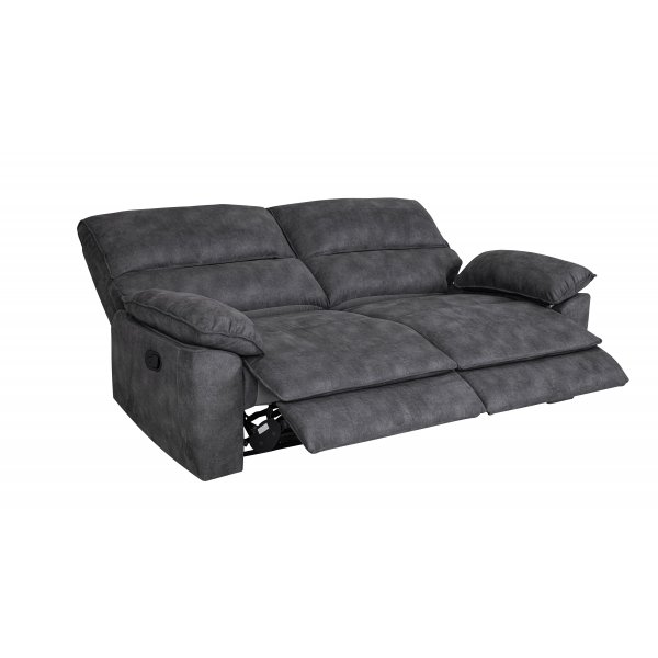 Reclinersoffa 2-sits extra bred i gr�tt - 197 cm