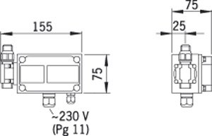 Oras skylleanordning til urinalskakt, 230 V Electra 6575 Oras skylleanordning til urinalskakt, 230 V Electra 6575