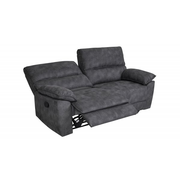 Reclinersoffa 2-sits extra bred i gr�tt - 197 cm