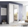 Garderob med skjutd�rrar vit 120x215 cm - Mervyn