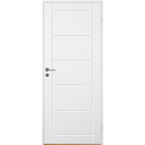 Innerdörr Bornholm - Kompakt dörrblad med spårfräst dekor A6 + Handtagskit - Blankt