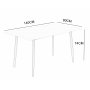 Inez matbord med keramisk vit matt marmor - 140x80 cm