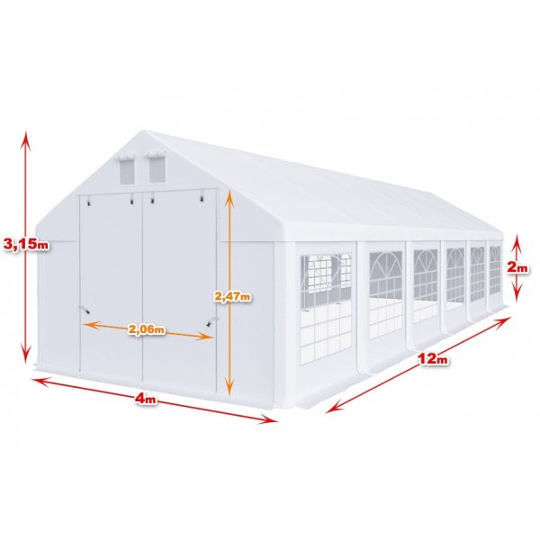 Partytält i PVC - 4 x 12 m Partytält i PVC - 4 x 12 m