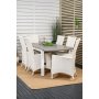 Ekens Matgrupp (160x90) - Vit/Gr - 6 Stolar